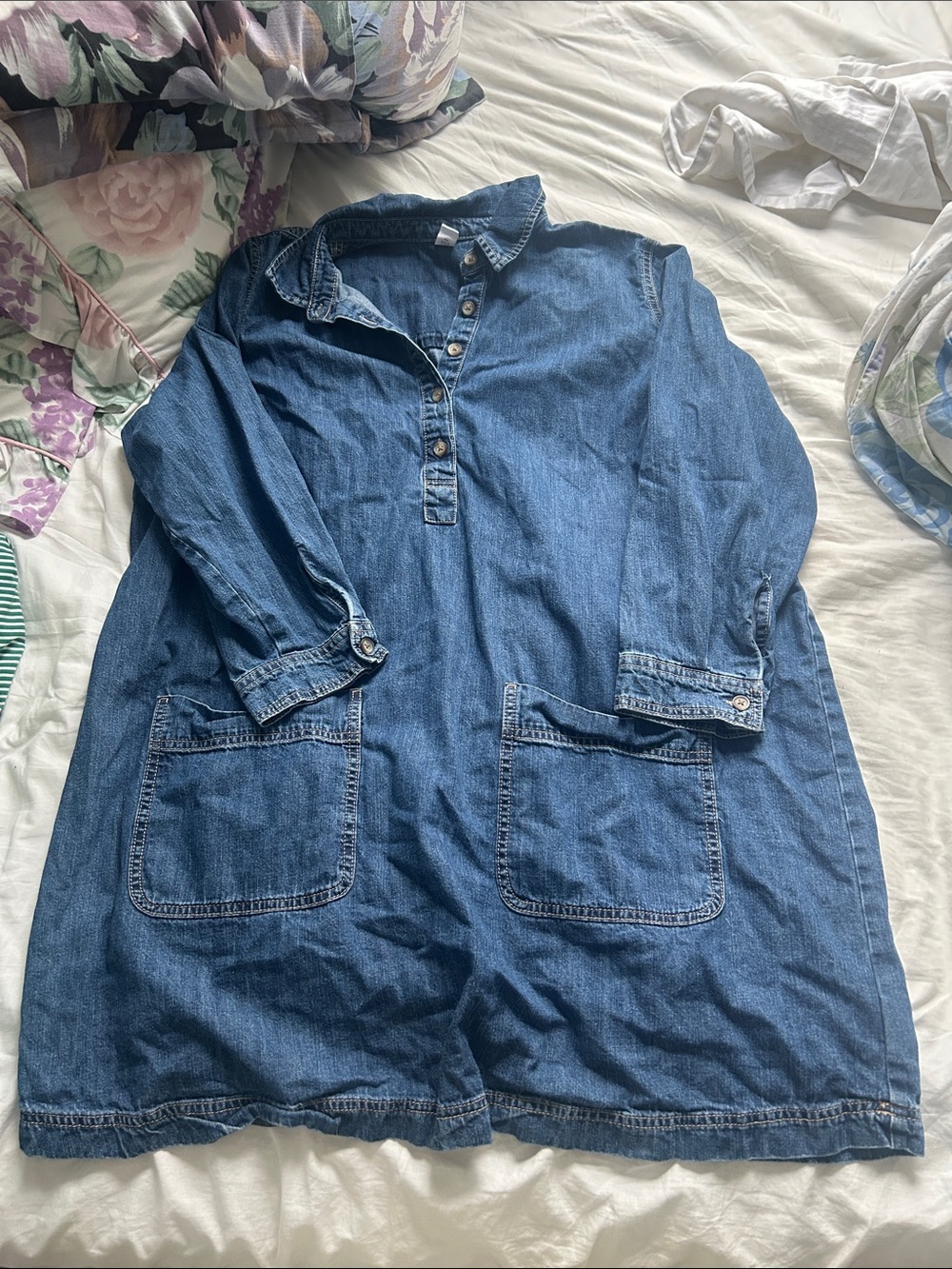 Old Navy Blue Denim Shirt Dress